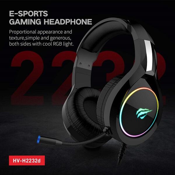 HAVIT H2232D RGB Gaming Headset 3.5mm Audio Jack+USB Gaming Headphone with Microphone