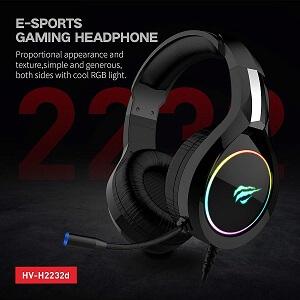 HAVIT H2232D RGB Gaming Headset 3.5mm Audio Jack+USB Gaming Headphone with Microphone