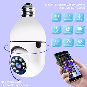 V380 Camera Wireless WiFi Security Camera Motion Detection Surveillance Light Bulb Camera