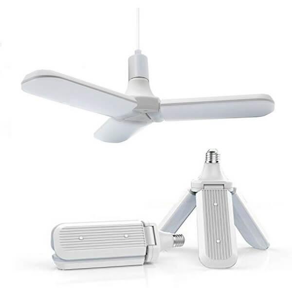 50W E27 LED Pin System Bulb Super Bright Foldable Fan Blade Angle Adjustable Ceiling Lamp Home Energy Saving Lights CE RoHS