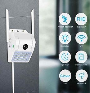 V380 Wall Lamp Waterproof Outdoor WIFI IP Camera, wall lamp security camera